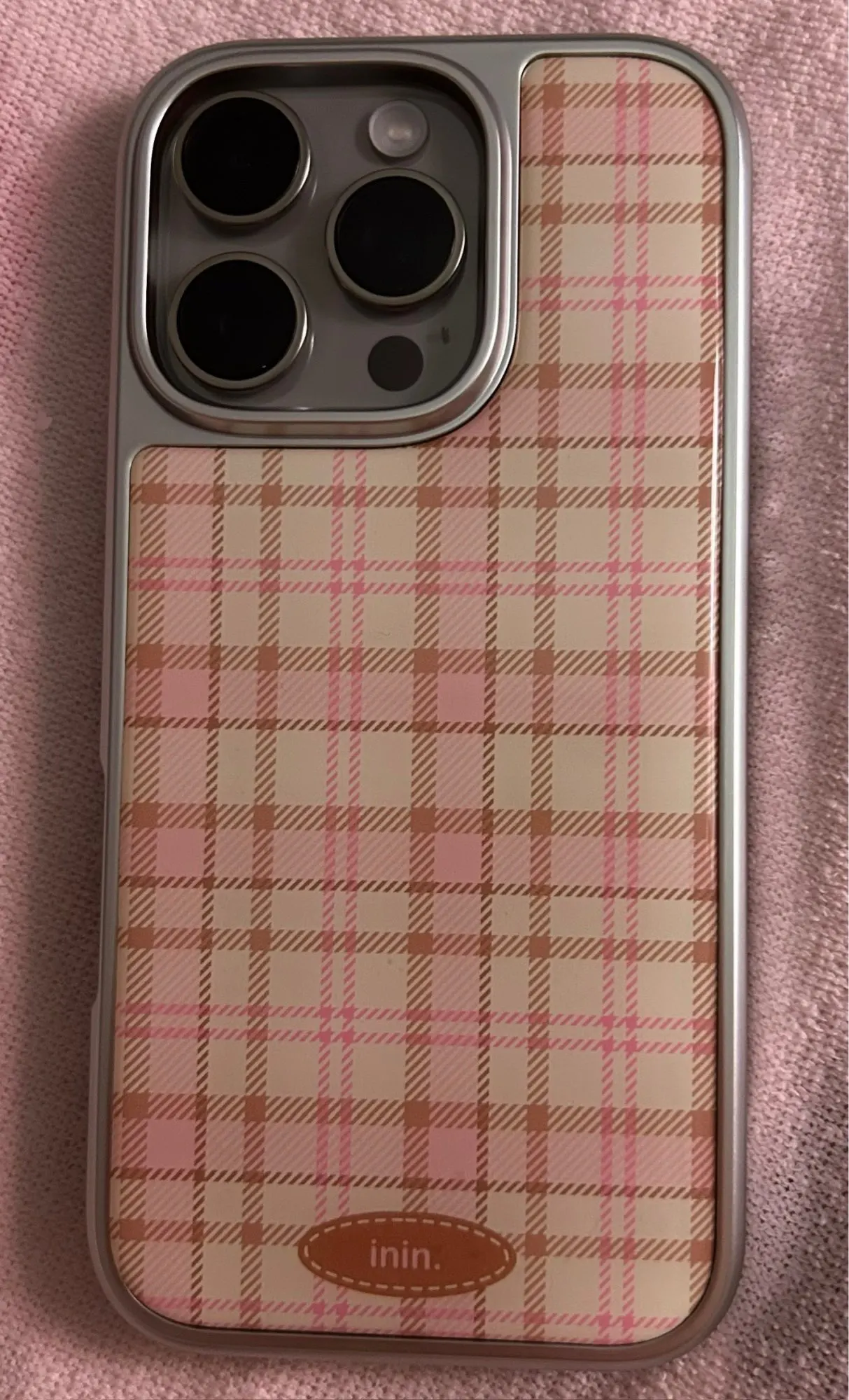 Retro Korean Plaid iPhone Case, customer photo