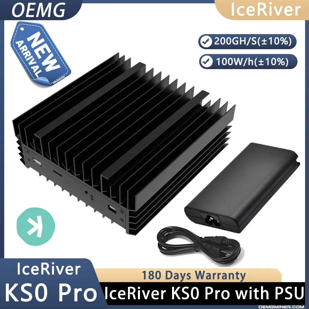 

Продажа со скидкой IceRiver KAS KS0 Pro Asic Kaspa Miner 200Gh/S с блоком питания