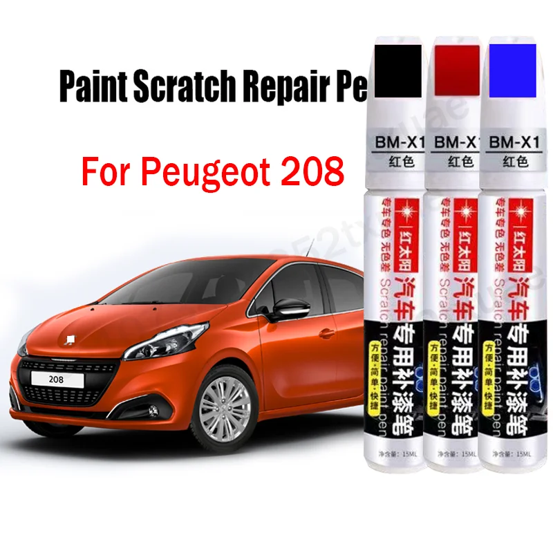 Car Paint Scratch Repair Pen for Peugeot 208 Touch-Up Pen Remover Paint Care Accessories Black White Red Blue Gray car paint scratch repair pen for changan cs35 cs35 plus 2024 2023 2022 touch up pen remover paint care accessories