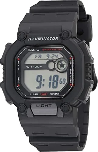 Casio Man Sports Watch W-737H-1A Led Light 10 Anni Batteria Dual Hour 100M Resistente All'Acqua