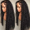 250%Kinky Curly 4C Edges Curly Baby Hair Lace Wigs Human Hair 13x6 HD Lace Frontal Wig Deep Wave Curly Lace Front Wigs For Women 1