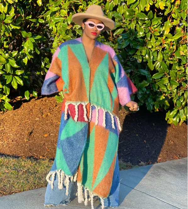 New Europe Fashion Women's Autumn Winter Fuzzy Long Cardigans African Blogger Oversized Open Front Loose Kimonos