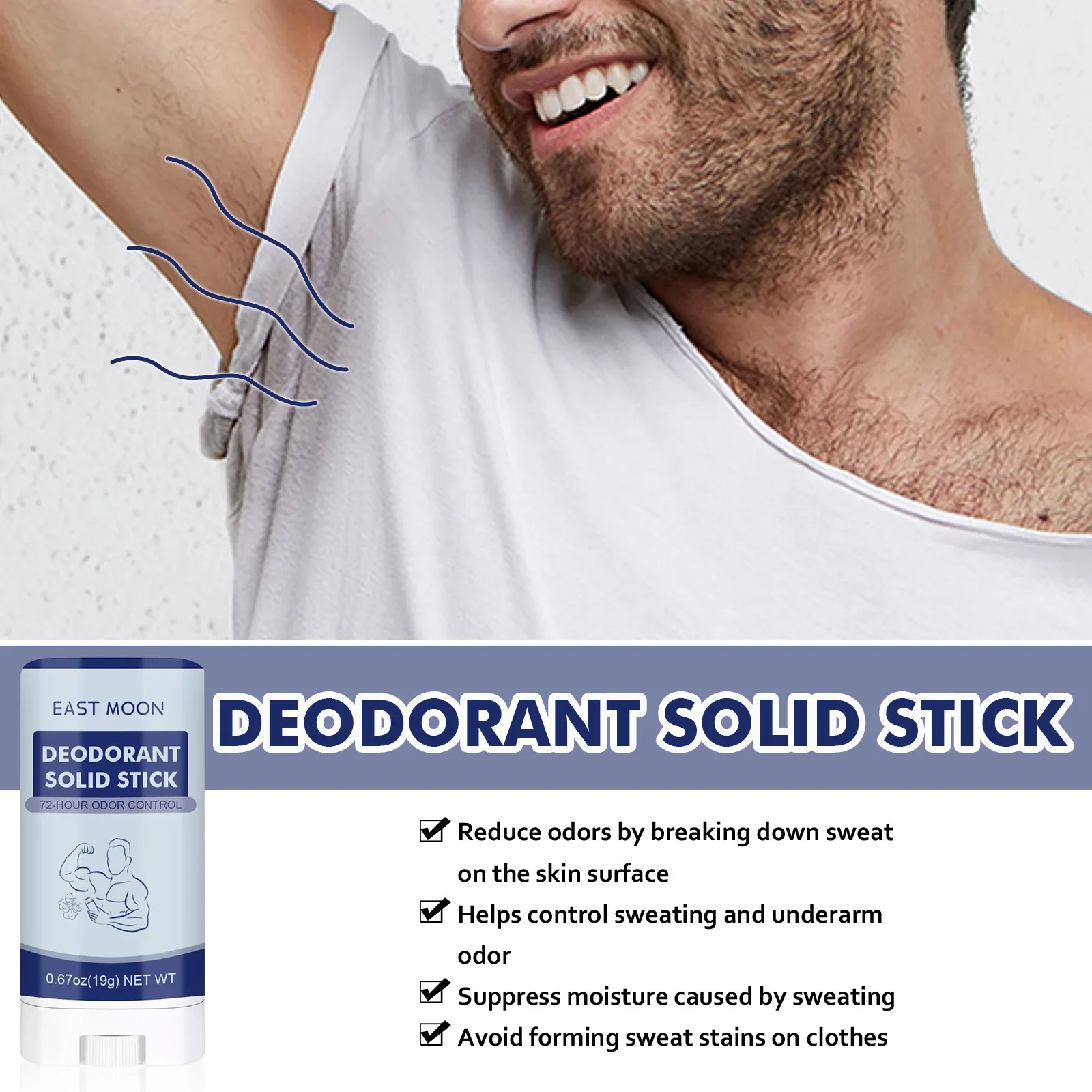 Deodorant for men antiperspirant stick reduce underarm sweating armpit odor remover portable underarms dry body deodorant stick deodorizing stick deodorant stick