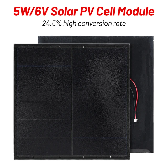 Mini panneau solaire 5W 6V, Module de cellule, panneau photovoltaïque pour l'extérieur, bricolage, 175mm x 175mm, panneau de charge solaire pour chargeur de batterie avec fil 1
