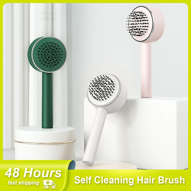 Brosse à cheveux autonettoyante pour femmes, nettoyage à une touche, perte  de cheveux, Massage du cuir chevelu, peigne antistatique - AliExpress