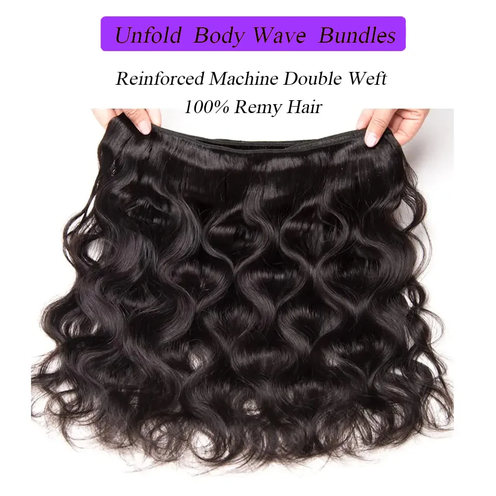 Body Wave Human Hair Bundles With 13x4 Frontal Brazilian Extensions With Frontal Human Hair Weave Extensions 3 Bundles Remy Hair