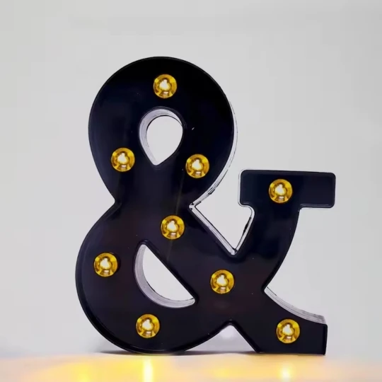 22cm Letters Led Light Black Alphabet Letter Number Night Light Christmas Decoration Supplies Room Decoration Accessories photo review