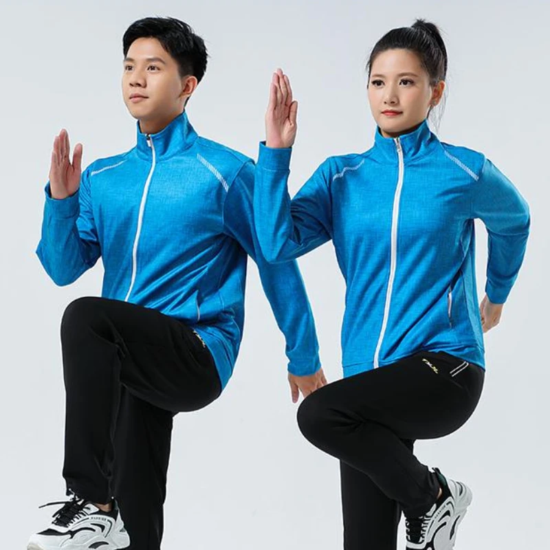 Autumn Winter Men Women Tennis Jacket Print Long Sleeve Table Tennis Ping Pong Badminton Jacket Couple Sportswear