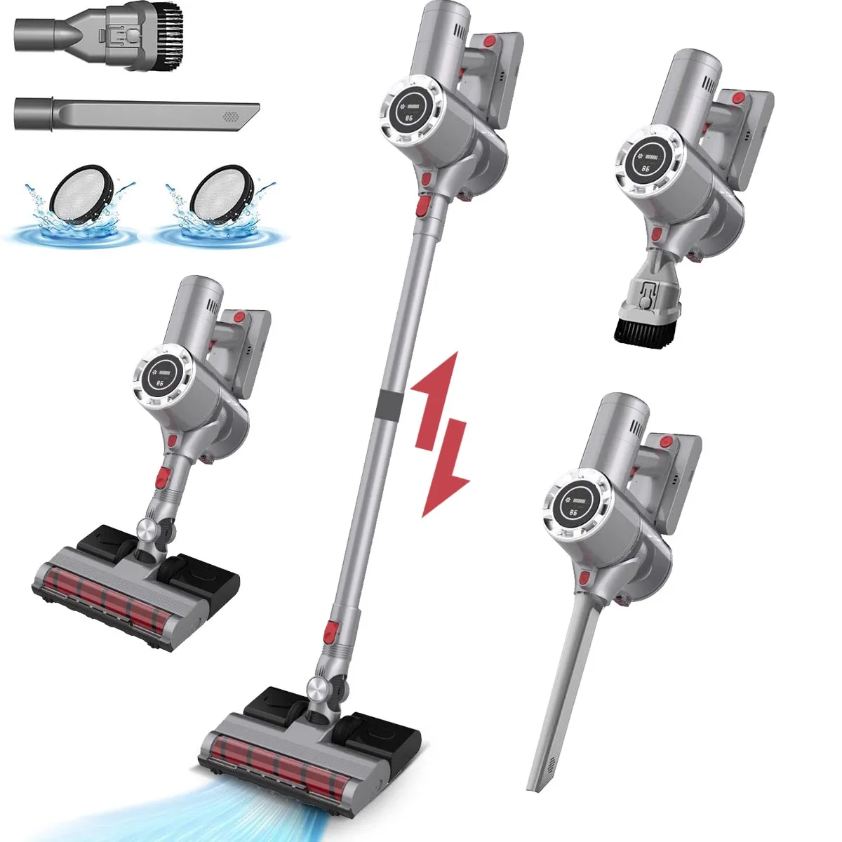 Potente Aspirapolvere A Mano Wireless 330W 28000Pa Mop Robot Smart Home Cleaning Moves Aspirapolvere Da Scrivania Aspiratore Lavesar 41