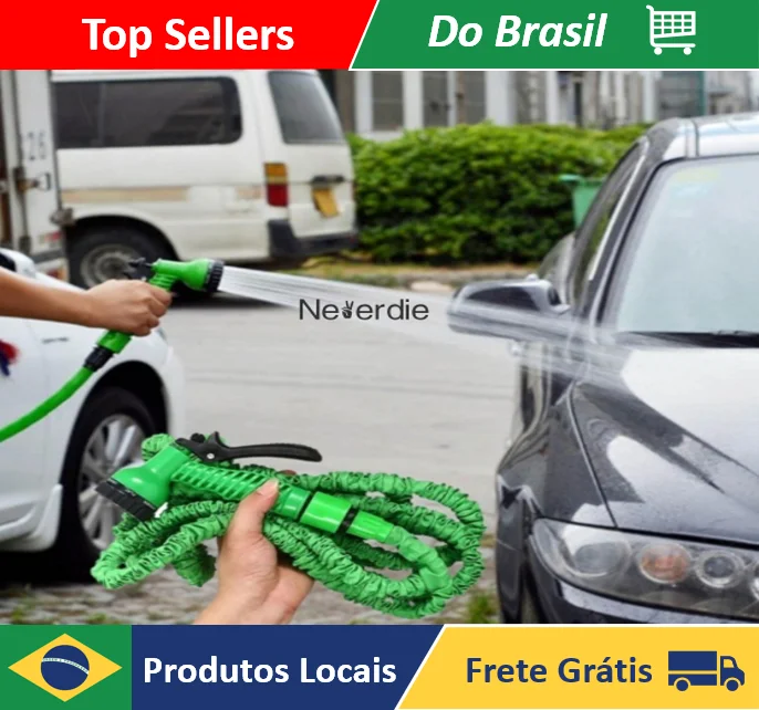 Mangueira Magica Jardim 30 Metros Retratil Flexivel Irrigacao Elastica Expansivel 7 Tipos de Jatos