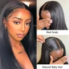 30 Inch Long Straight Synthetic Lace Front Wig Natural Black Wear And Go Glueless Wig 13X4 Synthetic Lace Front Wigs for Women 4