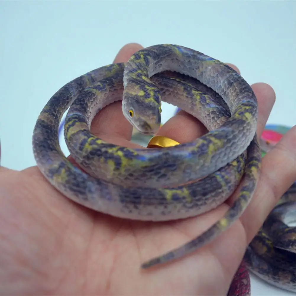 Fake Rubber Snake 70cm With Line Simulation Prank Toy Realistic Lifelike Scare Prank Gag Gift Joke Toys Kids
