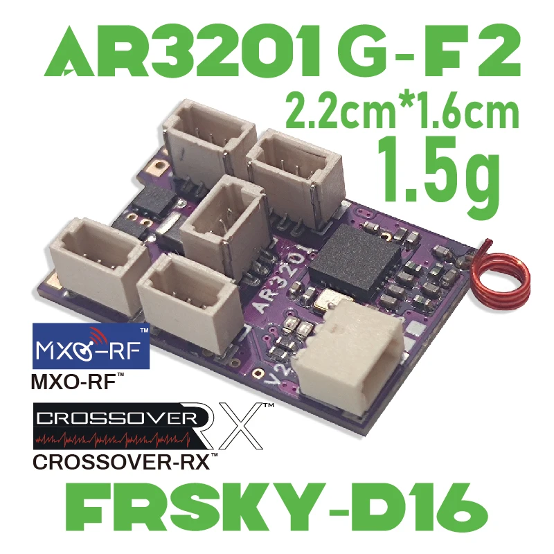 

CROSSOVER-RX AR3201G-F2(FRSKY-D16) Встроенный 2 brushed ESCs/6CH MicroRX/TELEM/SR3X/GYRO