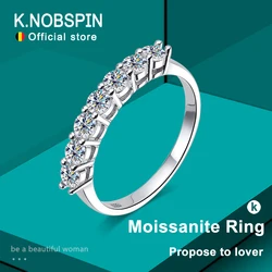 KNOBSPIN 3mm D Color Moissanite Ring s925 Sterling Sliver Plated 18k White Gold Eternity Band Wedding Engagement Rings For Women