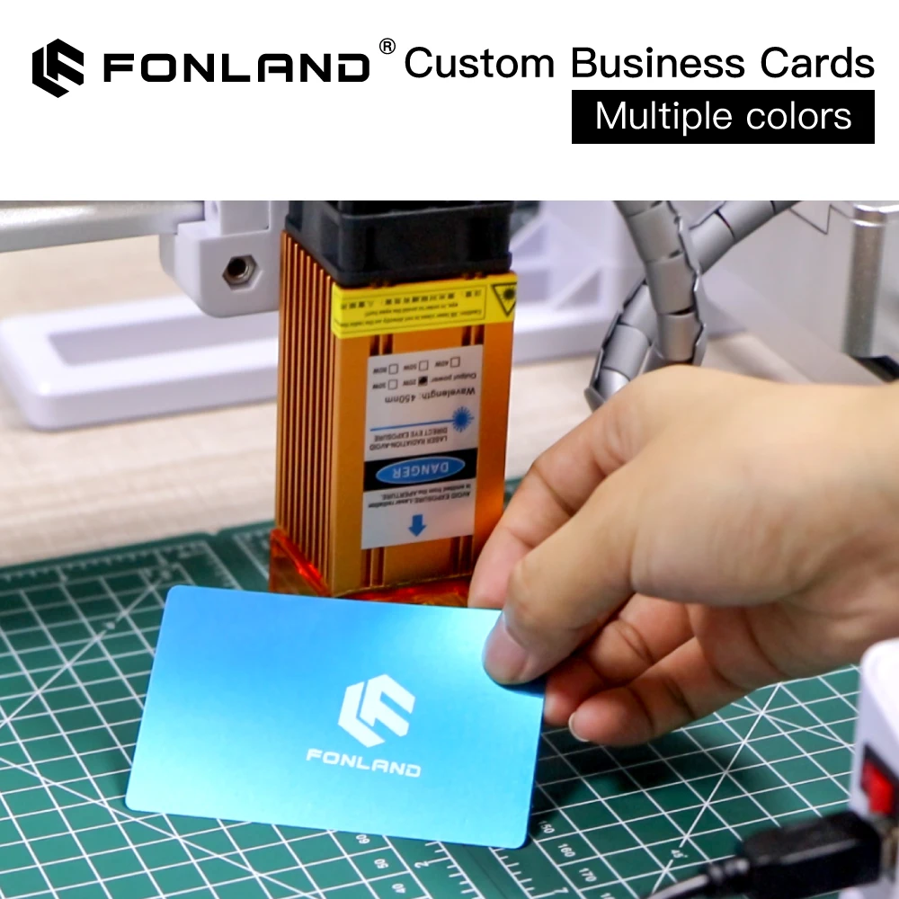 FONLAND Custom Metal Business Cards Multicolor Aluminium Alloy Personalize Your Networking 100 Pcs/ Lot Fast Shipping