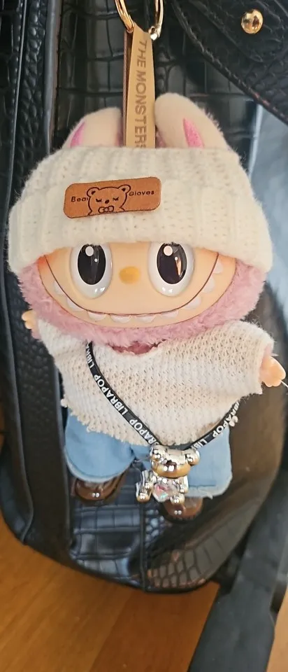 Labubu V1/V2 Doll Clothes: Strap Pants & Skirt Overalls Set with Accessories photo review