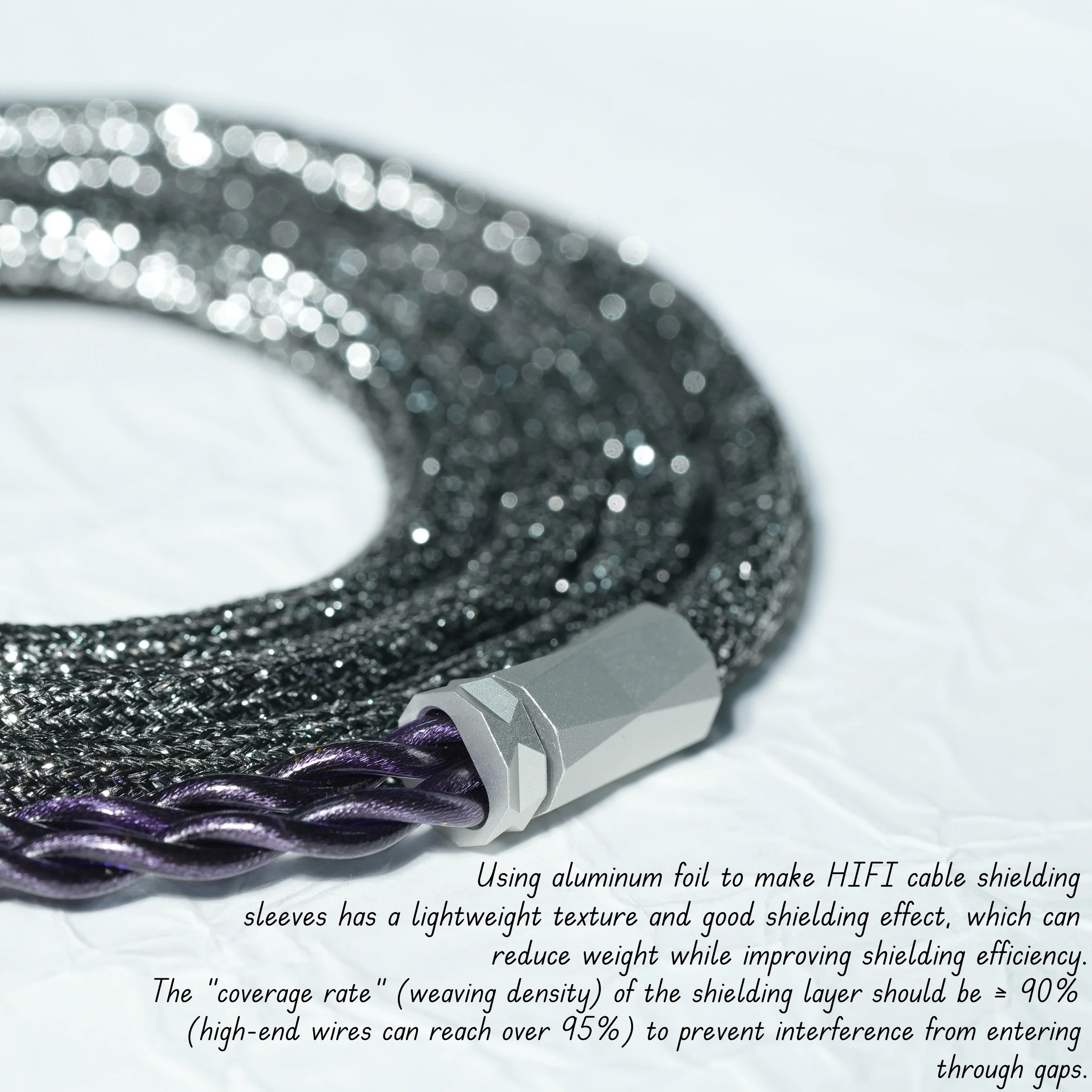 ZiSin-331 HIFI earphone upgrade cable aluminum foil fiber