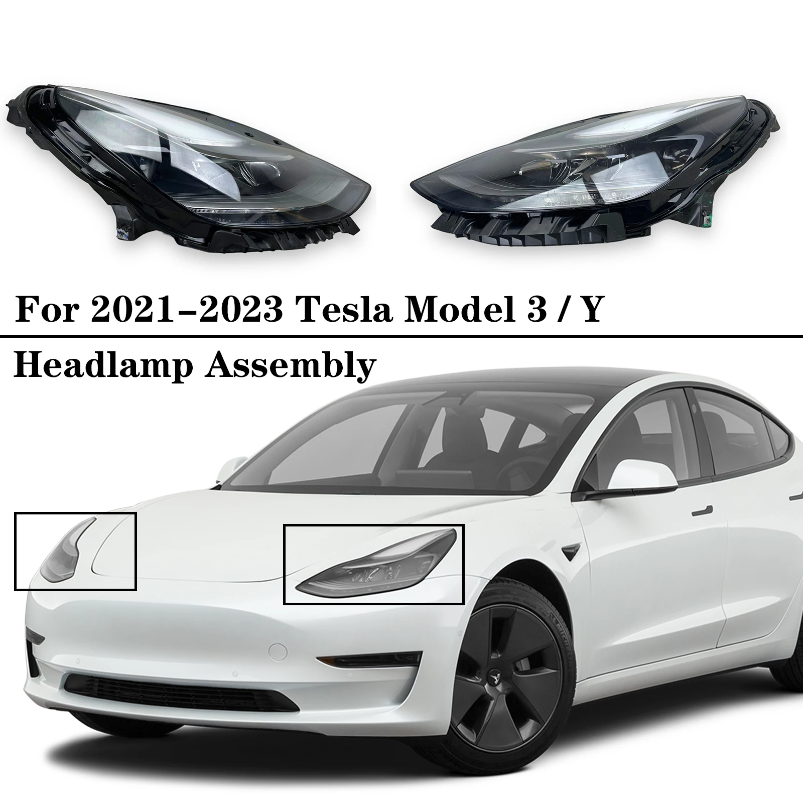 

New Car Headlamp Assembly For 2021-2023 Tesla Model 3/Y Headlight Front Lamp Headlamp LH 1514952-00-C RH 1514953-00-C