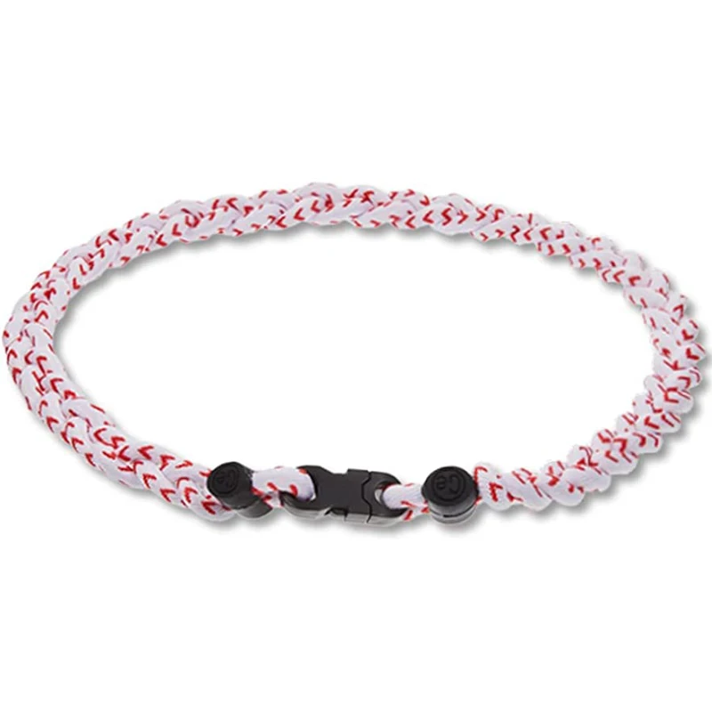  20 Ionic Titanium Baseball Braided Necklace Sports Softball  Black & Red : Other Products : Sports & Outdoors