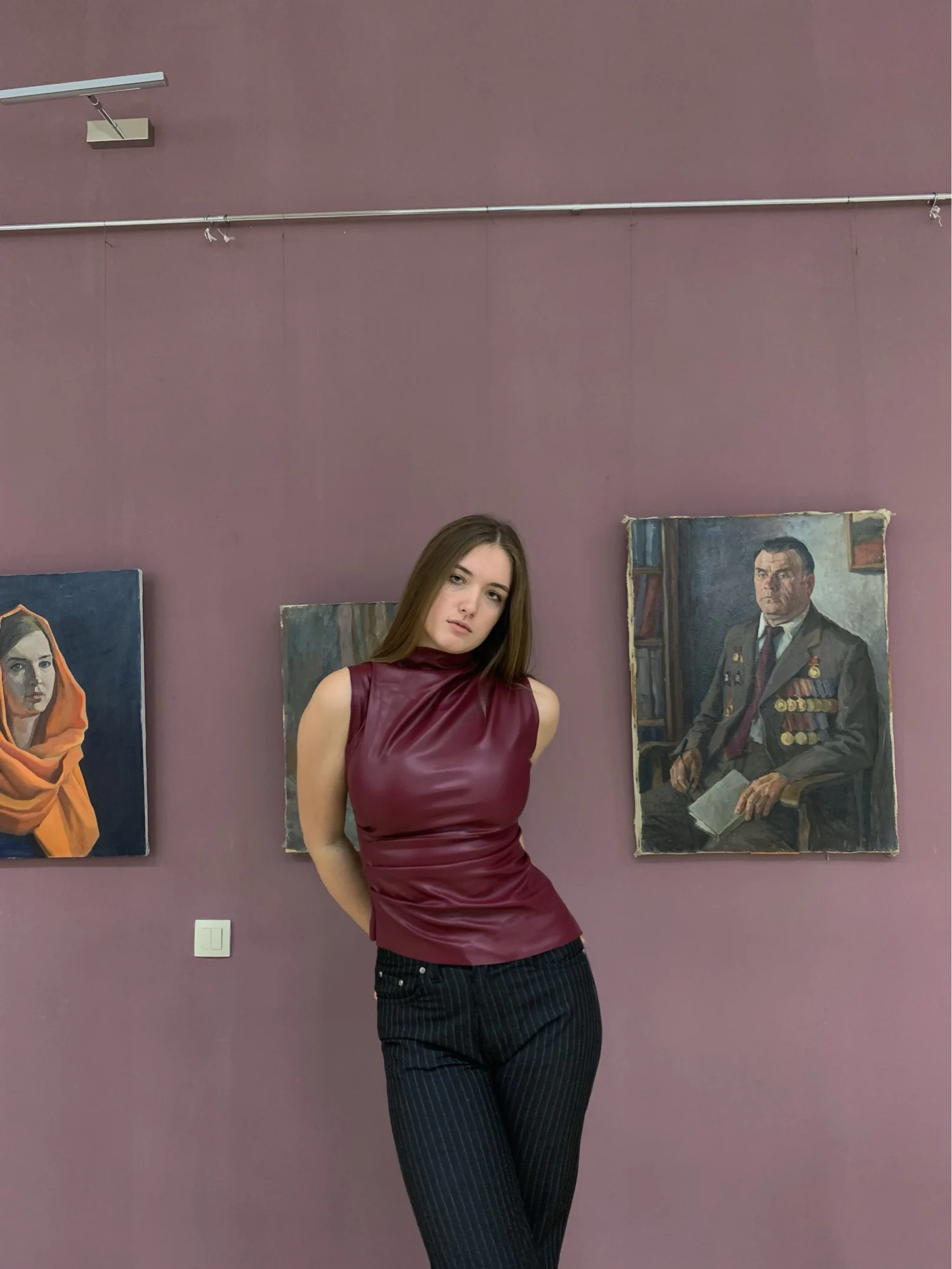Burgundy Leather Tank Top, customer photo