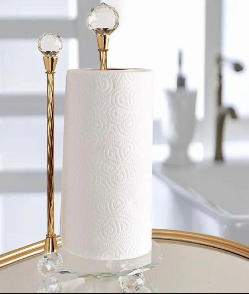 Elegant Glass Bathroom Kitchen Toilet Accessories Paper Towel Holder ...