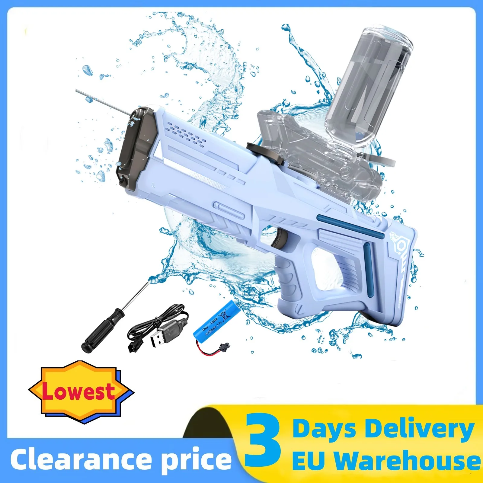 2024 New Full Electric Automatic Water Storage Gun Portatile Bambini Summer Beach Outdoor Fight Fantasy Toys For Boys Kids Game