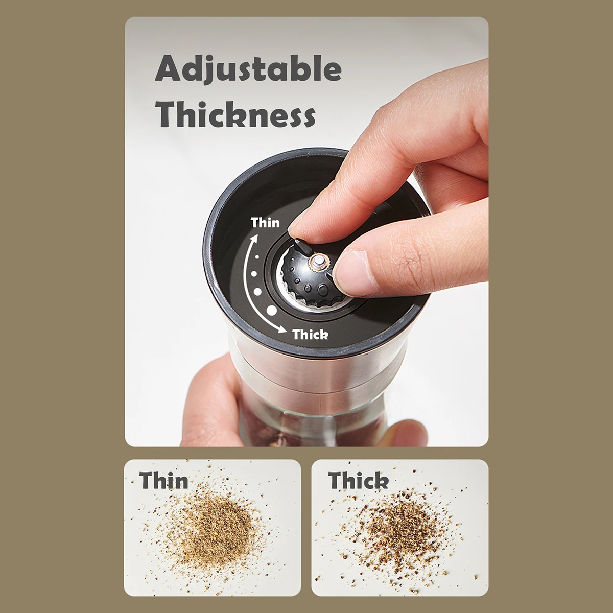 Salt and Pepper Grinder Manual Stainless Steel with Adjustable Ceramic Grinding Spice Mill for Kitchen salt and pepper grinder