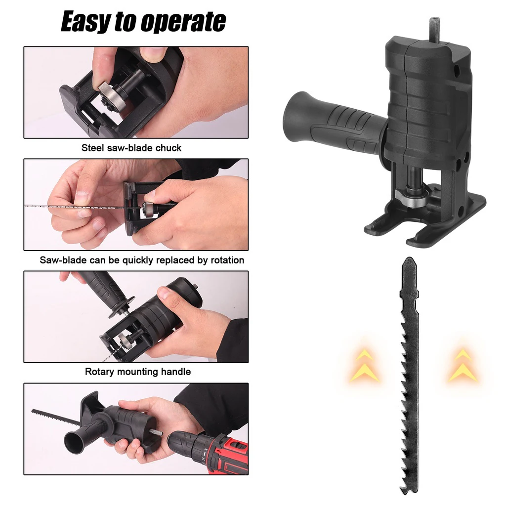 Reciprocating Saw Adapter Electric Drill Fast Modified To Electric Jigsaw with Sawblade Power Tool Saws Drill To Jigsaw