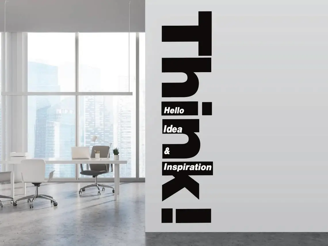Фото Настенная Наклейка Think Idea, цитата для офиса, фото, съемное украшение для дома, спальни, гостиной, обои P1066 №4