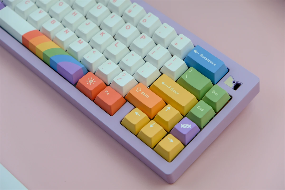 chaves gmk rainbow keycaps cereja perfil pbt tintura sublimação teclado mecânico para mx switch com mudança