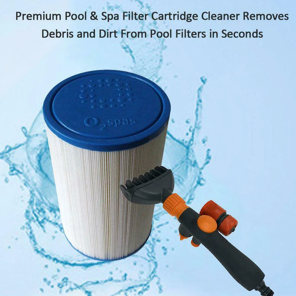 Swimming Pool Hand-held Cleaning Brush ABS Pool Filter Cartridge Cleaning Paper Cartridge With Hose Connector