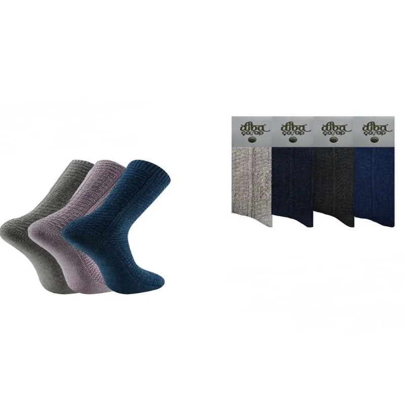 Odix Women's Winter Wool Mixed Color Wool Socks Size 36-40 3 Pairs