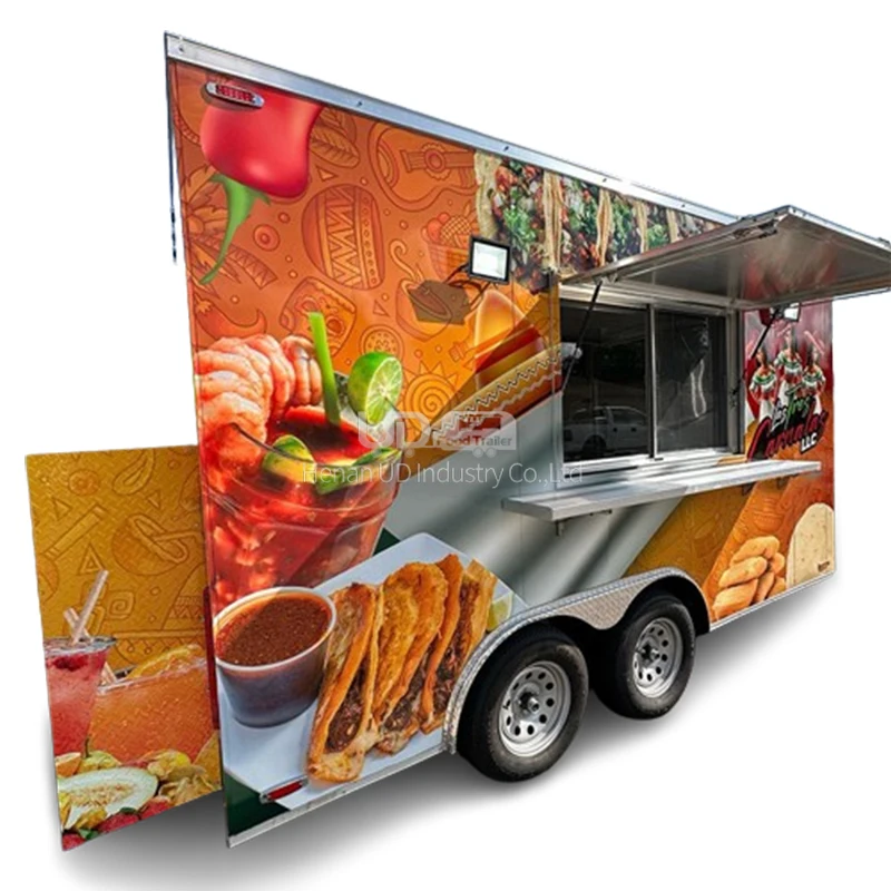 Factory Price Food Truck Roasted Chicken Food Cart Taco Food Truck Mobile Kitchen Ice Cream Coffee Vending Kiosk in USA