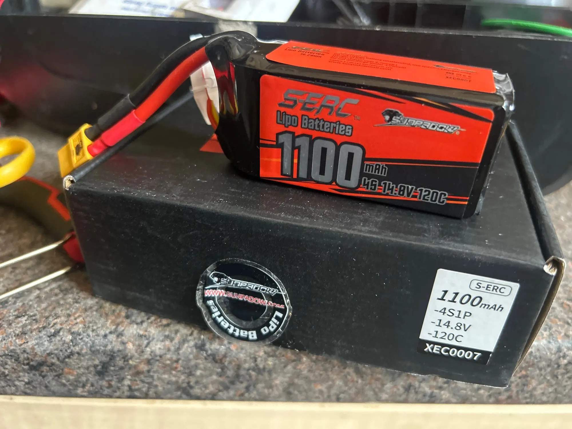 2packs Sunpadow 14.8V 4S Lipo Battery1100mAh 1300mAh 1500mAh 120C Soft Pack with XT60 Plug for RC FPV Quadcopter Drone Airplane photo review