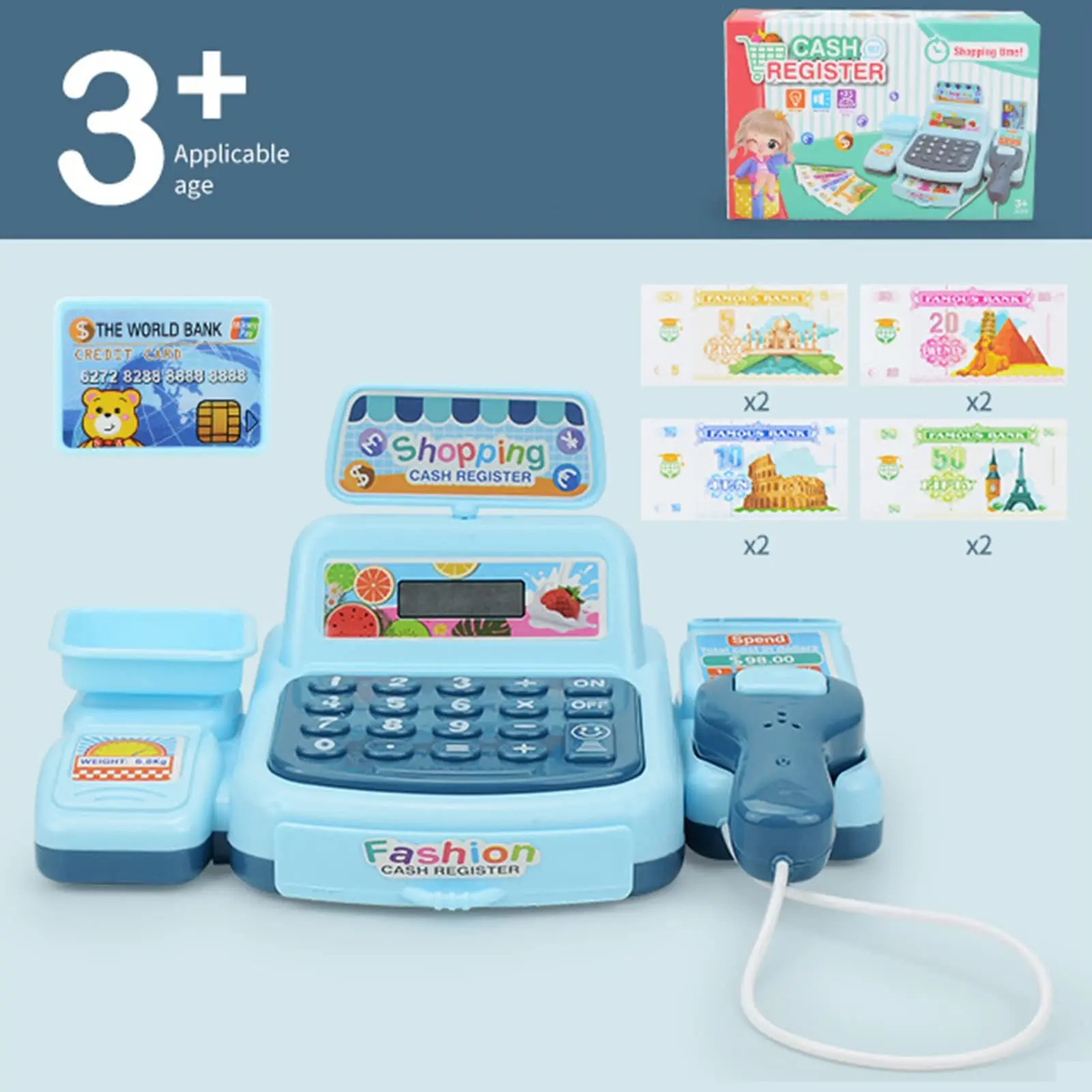 CashRegisterToyforPretendPlaySupermarketCheckoutwithLightand