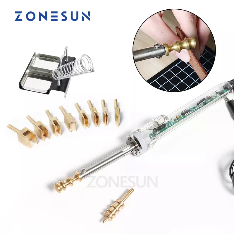 ZONESUN 10PCS Single Line 1-8mm Leather Edge for Sealing DIY Tool Brass Soldering Iron Edge Marking Leathercraft Tool Embosser