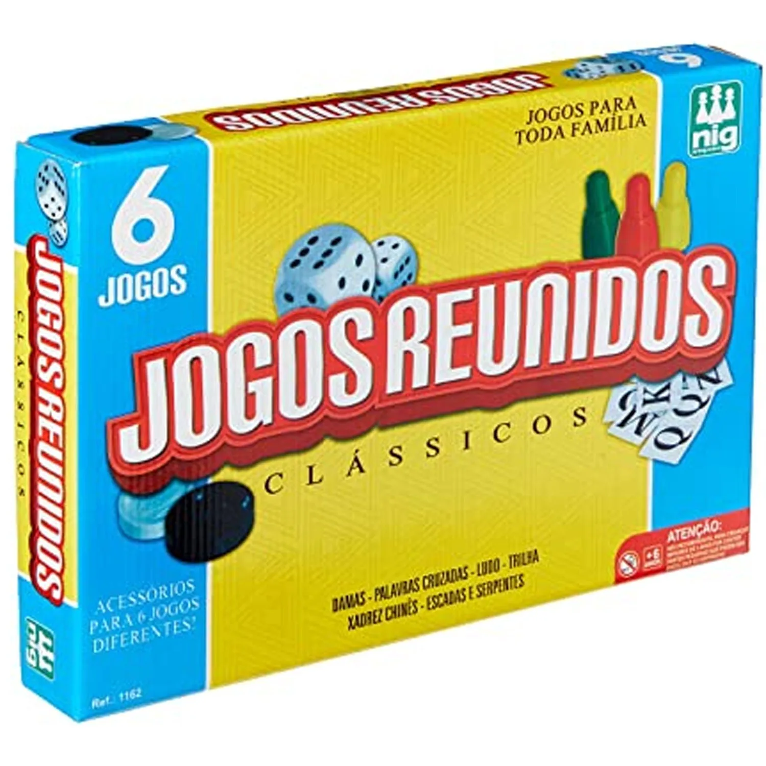 Jogo de Tabuleiro com 6 Jogos Clássicos