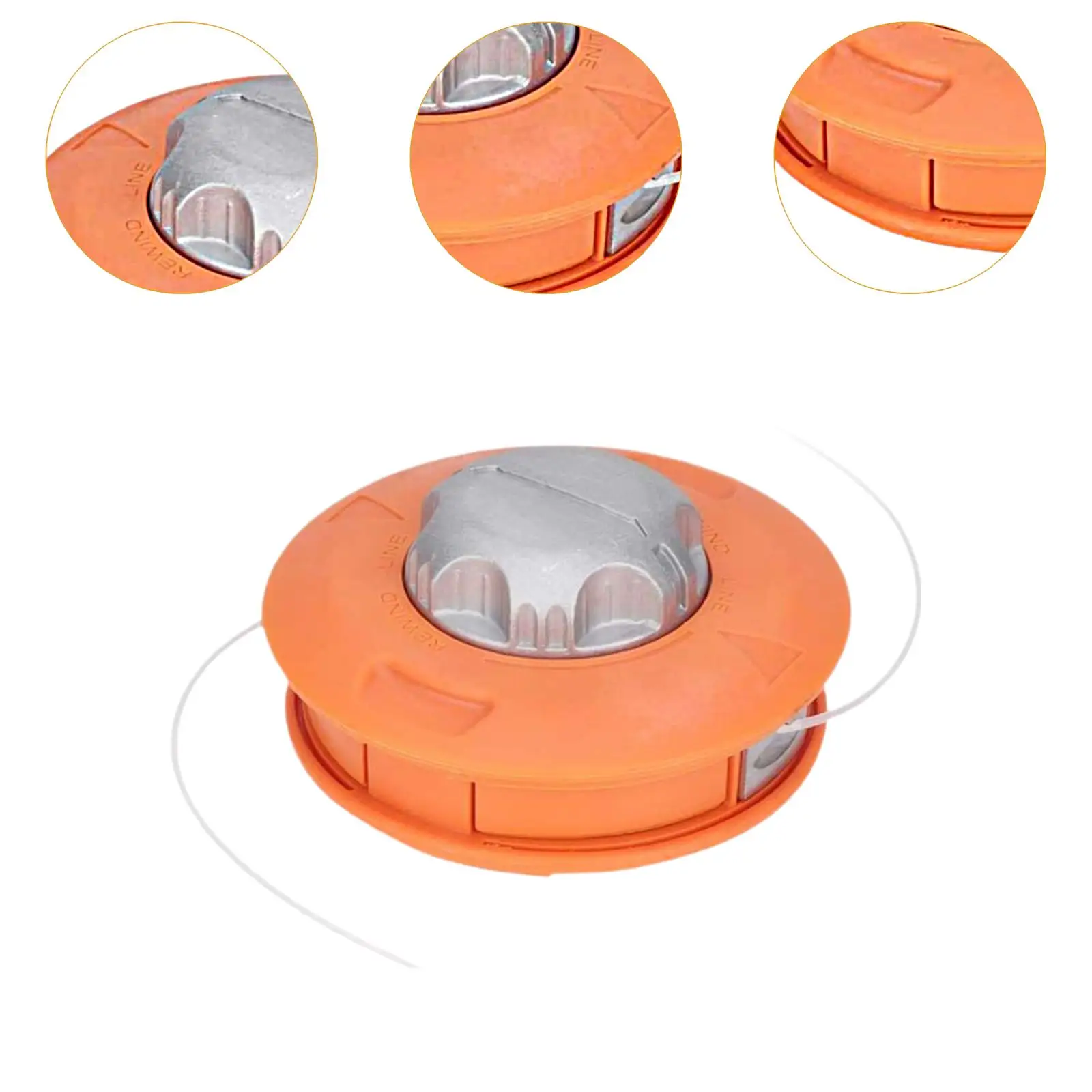 알루미늄 트리머 헤드 브러시 커터 잔디깎이 교체 부품 범용 피드 라인 트리머 헤드 (정원 잔디 야외용)