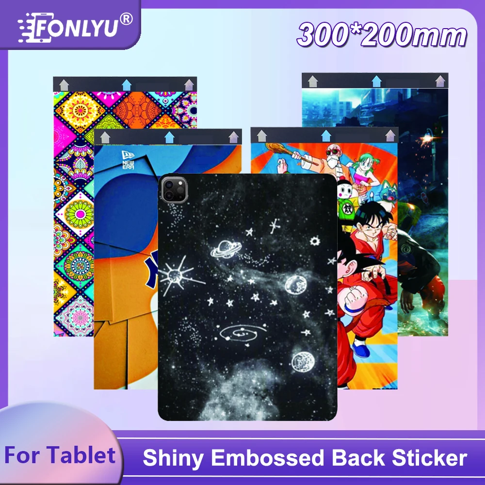 Fonlyu-colorido Voltar Adesivo de Proteção da Pele Decalque para Ipad Air Mini Tablet Tampa Traseira Película Protetora Máquina de Corte