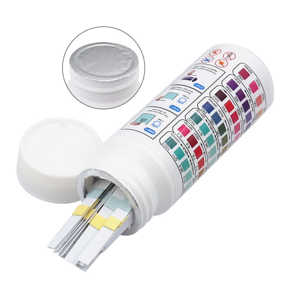 7 in 1 Test Strips For Aquarium /Fish Tank /Swimming Pool / Spa Water Quality 50 Pcs100 Pcs Chlorine /PH /Bromine Measure Paper water tester,ph indicator test strips
