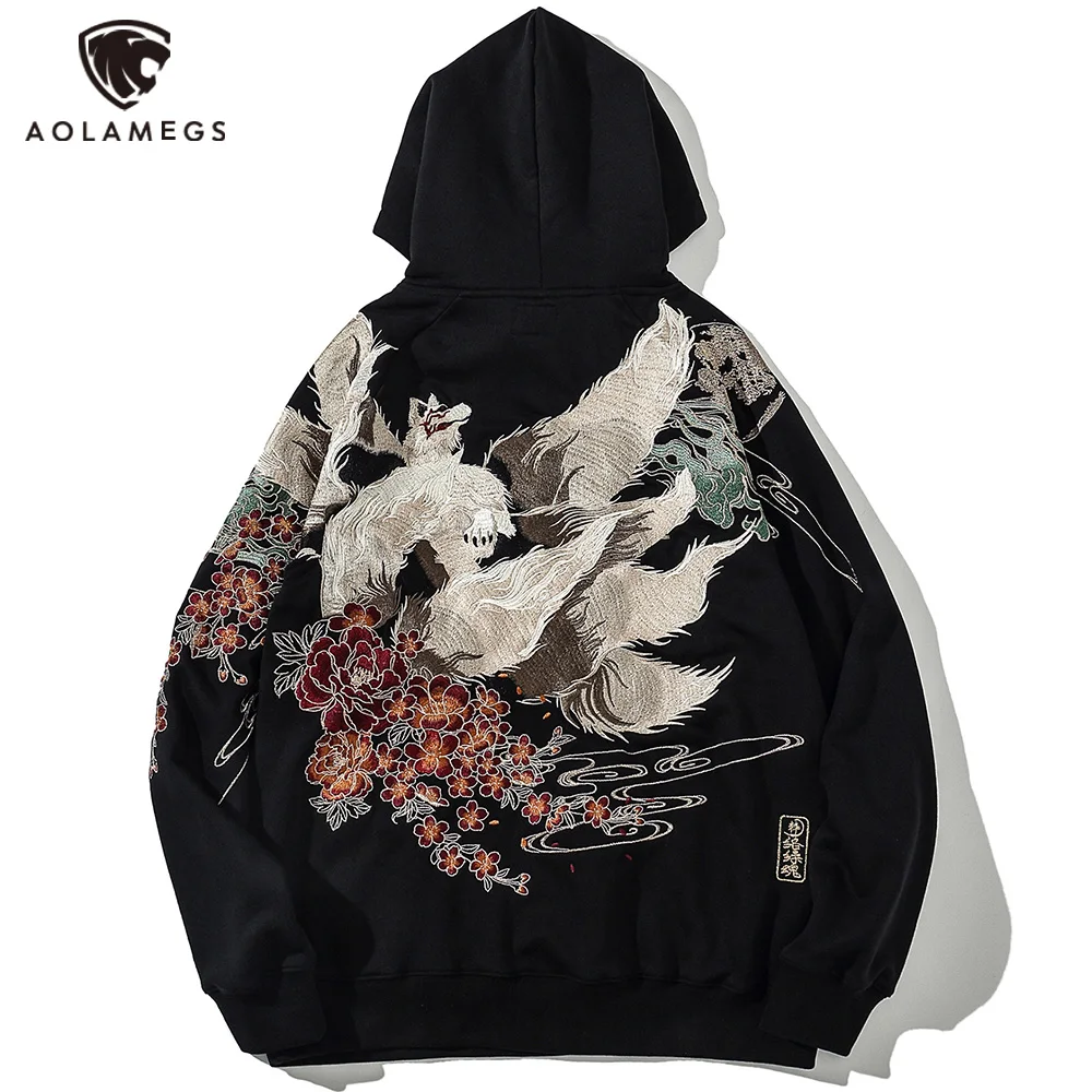 Hip Hop Hoodies Chinese Dragon Embroidery Sweatshirt 4