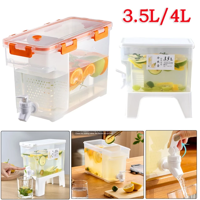 3.5L Large Capacity Cold Water Pitcher Cold Kettle with Faucet In  Refrigerator Iced Beverage Dispenser Refrigerator and Spigot - AliExpress