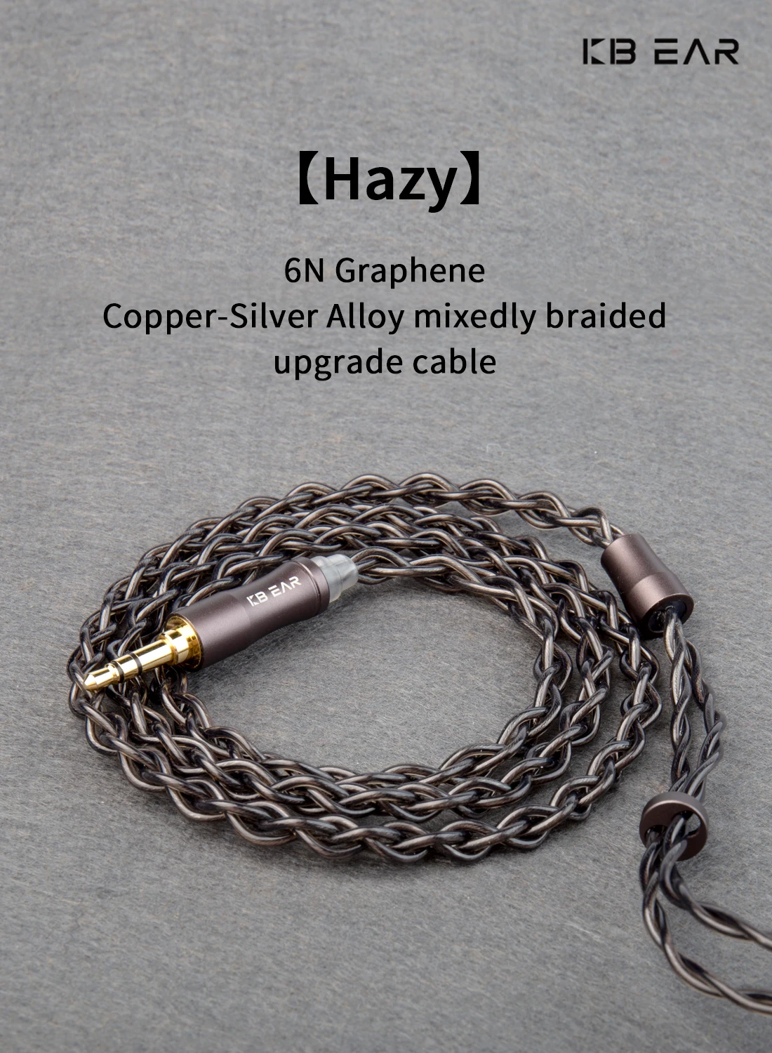 KBEAR Trübe 6N Graphene + Kupfer-Silber Legierung Gemischt Geflochtene Upgrade Kabel MMCX/2Pin Stecker 3,5mm/2,5mm/4,4 mmPlug Kopfhörer Draht – Detail 1