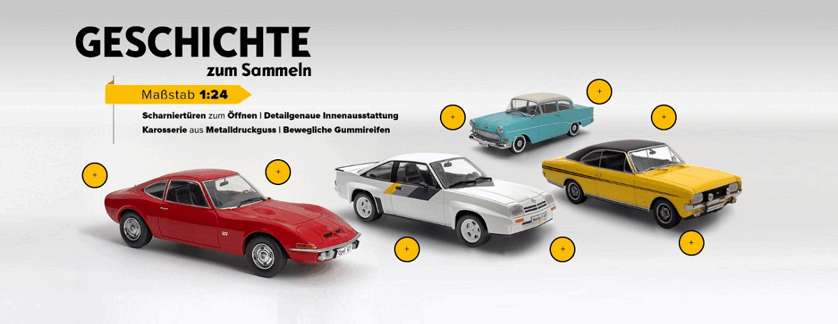 アシェット、オペルgt 1900 1968、スケール1:24、ダイキャスト