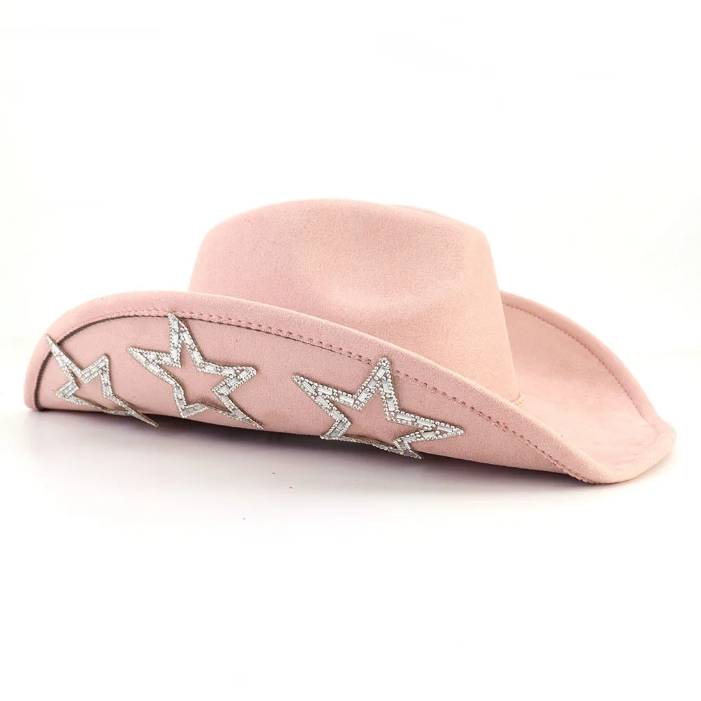 Suede Western Cowboy Hat Men\'s and Women\'s Retro Gentleman Cowboy Hat New Accessories Straw Hat Hombre Suede Big Brim Hat