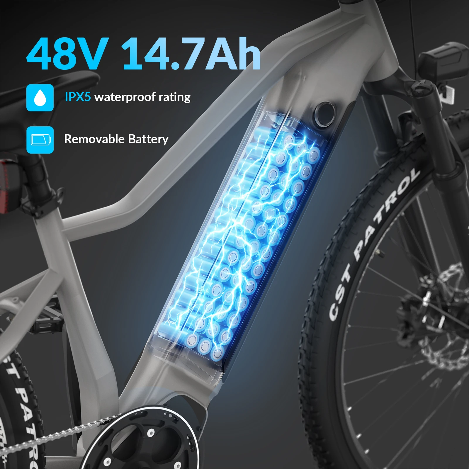 5TH WHEEL Electric Bike for Adults, 27.5" City E-Bike with Removable 48V 14.7Ah Battery, Up to 100KM Range, Torque Sensor, 25KM/H Urban Commuter Bicycle for Daily Travel 2 5TH WHEEL Electric Bike for Adults, 27.5" City E-Bike with Removable 48V 14.7Ah Battery, Up to 100KM Range, Torque Sensor, 25KM/H Urban Commuter Bicycle for Daily Travel - Image 2
