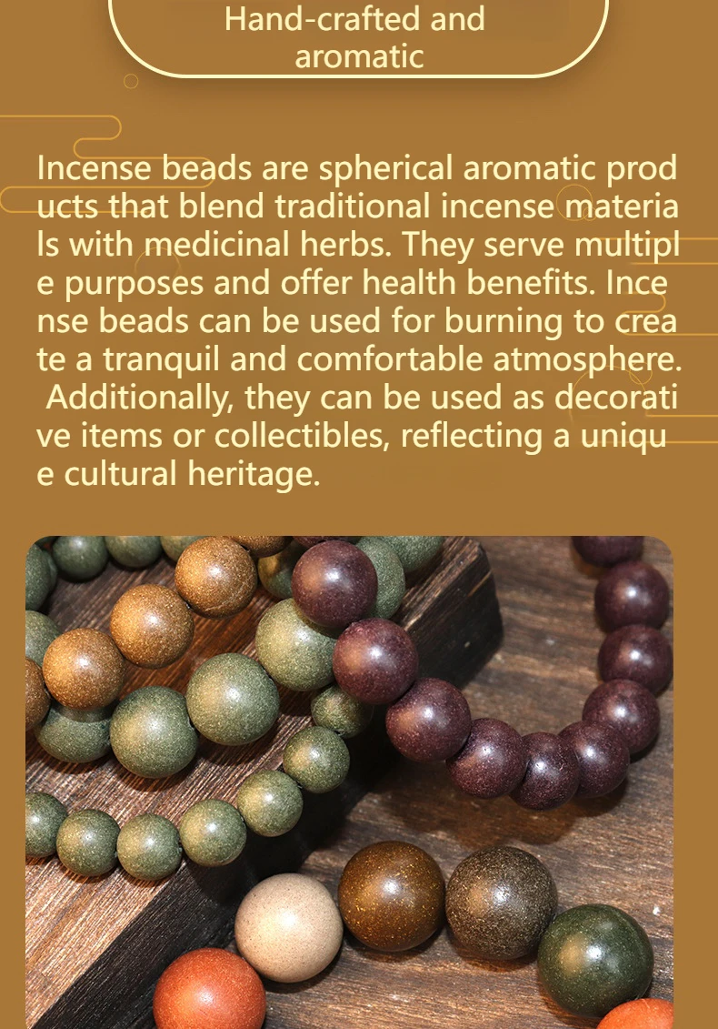 Description Picture 6 of itemTuhopeta Original Gufa He Aromatic Beads Hand-Held Five-Square Genuine Chinese Style Handmade Traditional Chinese Medicine Beads