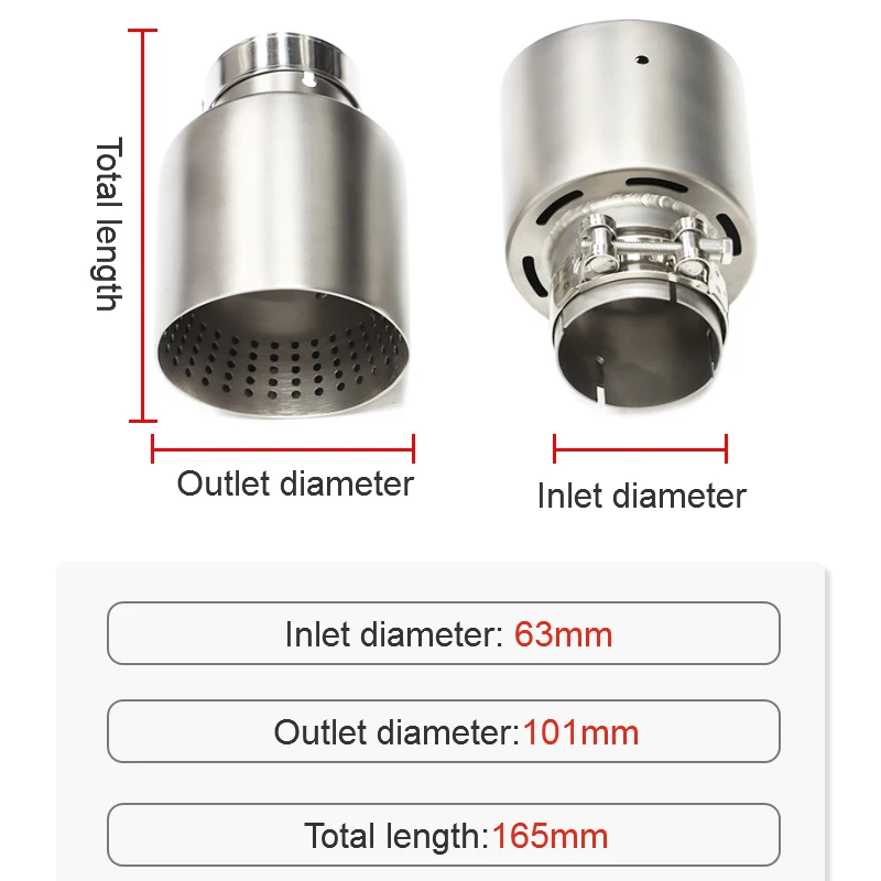 Car Exhaust Tail Pipe 1 Pcs Stainless Steel Car Exhaust Tip System Pipe Universal Exhaust Tip For VW GTI MK7 Golf7 Nozzle 60MM 63mm Muffler
