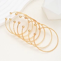 7 Pcs/Set Punk Gold Color Bracelets for Women Streetwear Goth Heart Prints Metal Design Open Bangle Fashion Jewelry Gifts - Image 5