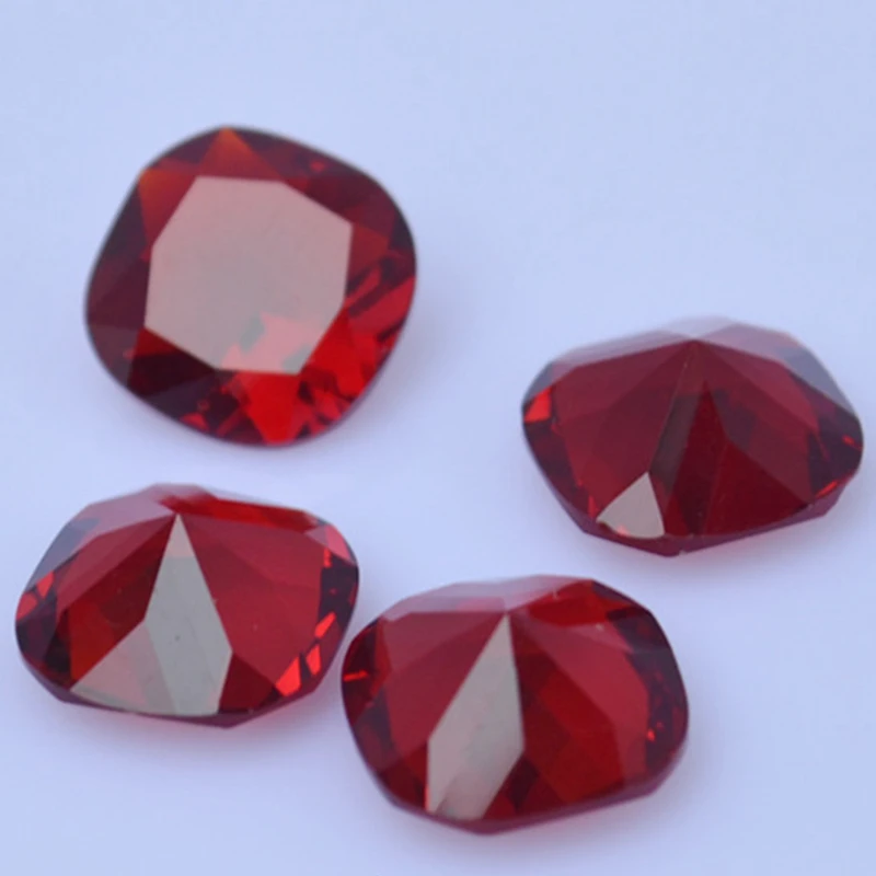 Pretty Ruby Square Cut VVS Bulk Gemstones For Jewelry Making Collection Gifts DIY